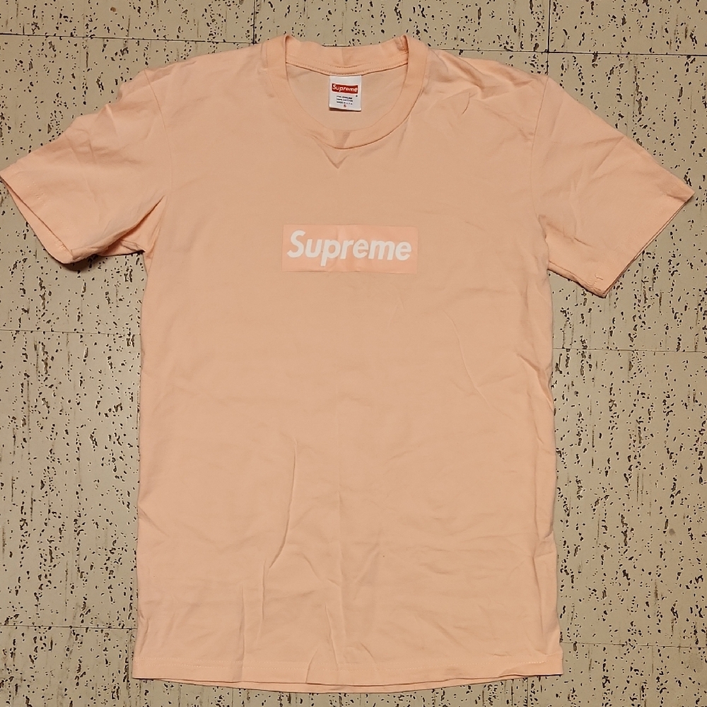 Supreme Powder Pink Spellout Box Logo Crewneck T-Shirt